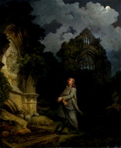 Philippe-Jacques de Loutherbourg - Visitor to a Moonlit Churchyard - Google Art Project. Free illustration for personal and commercial use.