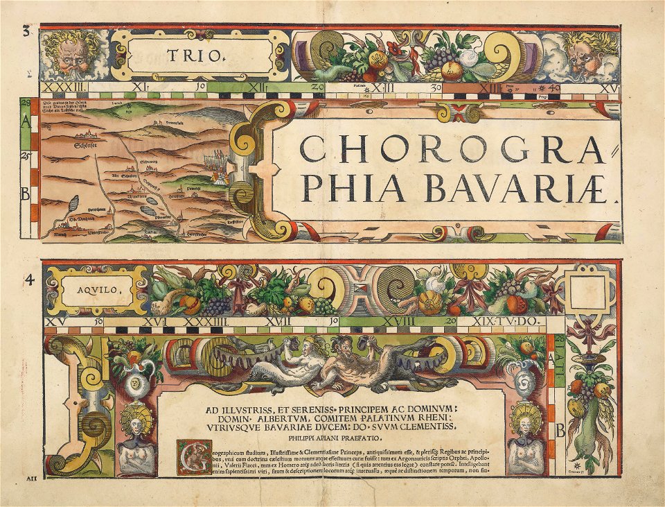 Philipp Apian - Bairische Landtafeln von 1568 - Tafel 03-04