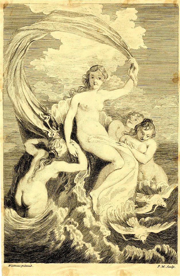 Philippe Mercier - Le triomphe de Vénus or Venus with Nymphs at sea, c.1725