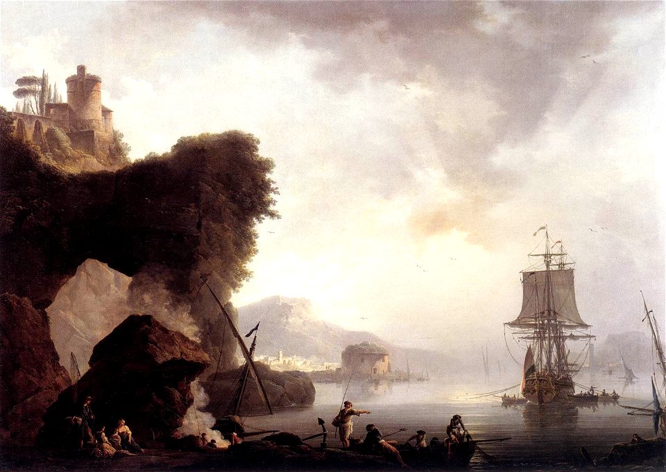 Philipp Jakob Loutherbourg d. J. - Seascape with Sunset - WGA13732