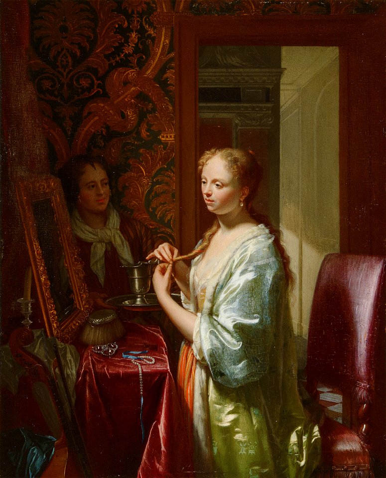 Philip van Dijk - Lady at her Toilet - 29 - Mauritshuis