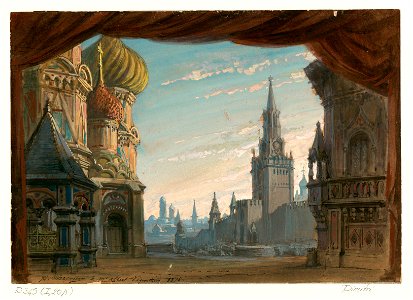 Philippe Chaperon - Set design for Act V in the première of Victorin Joncières' Dimitri - Original