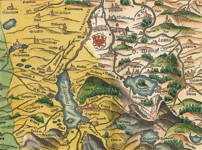 Philipp Apian - Bairische Landtafeln von 1568 - Tafel 22 Miesbach Tegernsee Schliersee