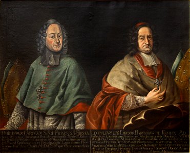 Philipp Carl von Fürstenberg and Leopold Anton von Firmian. Free illustration for personal and commercial use.