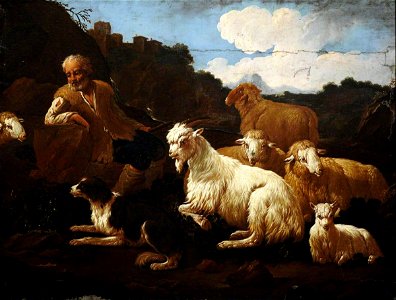 Philipp Peter Roos (1657-1706) - A Shepherd and His Flock in a Landscape - 959469 - National Trust. Free illustration for personal and commercial use.