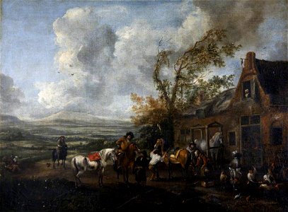 Philips Wouwerman (1619-1668) (style of) - Travellers at a Blacksmith's Shop - 872078 - National Trust