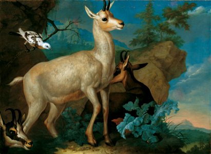 Philipp Ferdinand de Hamilton - Drei Gemsen und eine Amsel - 4140 - Kunsthistorisches Museum
