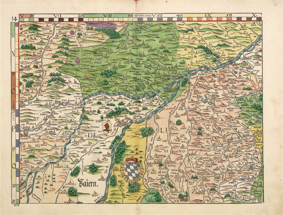 Philipp Apian - Bairische Landtafeln von 1568 - Tafel 14