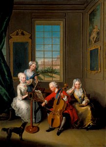 Philippe Mercier (1689-1760) - 'The Music Party', Frederick, Prince of Wales with his Three Eldest Sisters - RCIN 402414 - Royal Collection