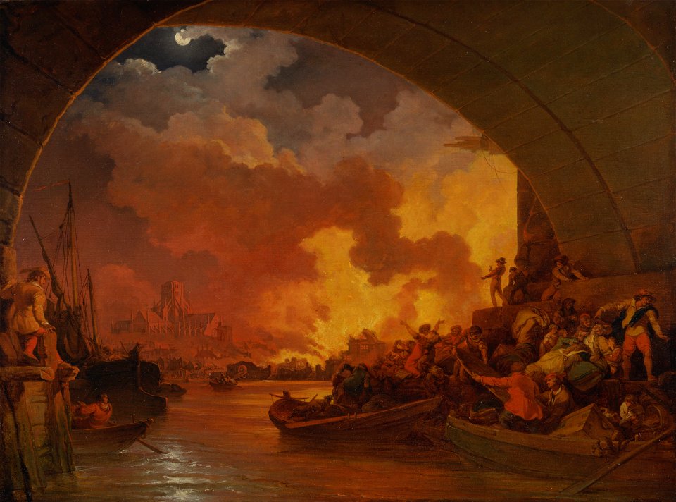 Philippe-Jacques de Loutherbourg - The Great Fire of London - Google Art Project