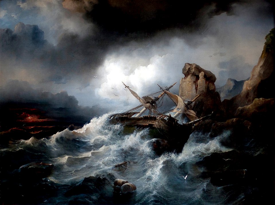 Philippe Tanneur 1850 Scène de naufrage