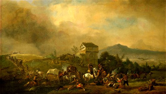 Philips Wouwerman - Überfall auf einen Wagenzug - GG 635 - Kunsthistorisches Museum
