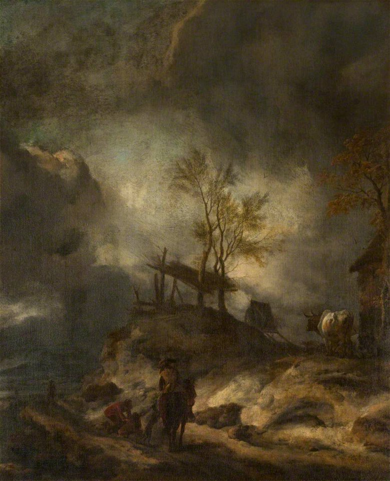 Philips Wouwerman (1619-1668) - A Landscape with Dunes and Figures - 446741 - National Trust