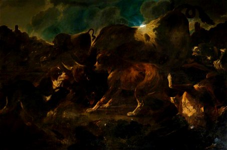 Philipp Peter Roos (1657-1706) - Hounds Attacking a Bull - 1145085 - National Trust
