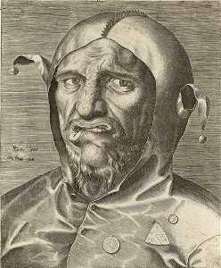 Philips Galle - Narrenkop, ca1570, gravure