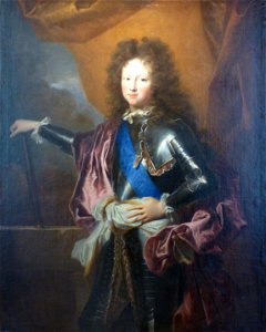 Philippe d'Orléans, Duke of Chartres wearing the Order of the Holy Spirit by Hyacinthe Rigaud. Free illustration for personal and commercial use.