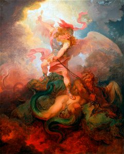 Philippe-Jacques de Loutherbourg - The Angel Binding Satan - Google Art Project