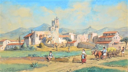 Philippe Chaperon - Pueblo San Adrian près Barcelone, 1847