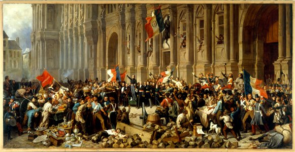 Philippoteaux - Lamartine in front of the Town Hall of Paris rejects the red flag