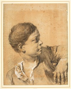 Piazzetta - The head of a boy in profile to the right c. 1730-50, RCIN 990773