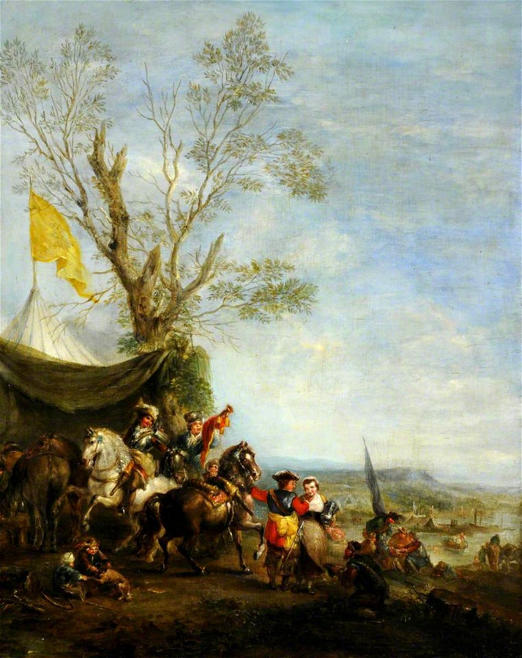 Philips Wouwerman (1619-1668) (style of) - Cavaliers at an Encampment - 290229 - National Trust