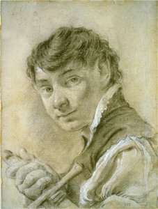 Piazzetta - Portrait of a Young Man Holding a Sword, c. 1735, 1971.329. Free illustration for personal and commercial use.