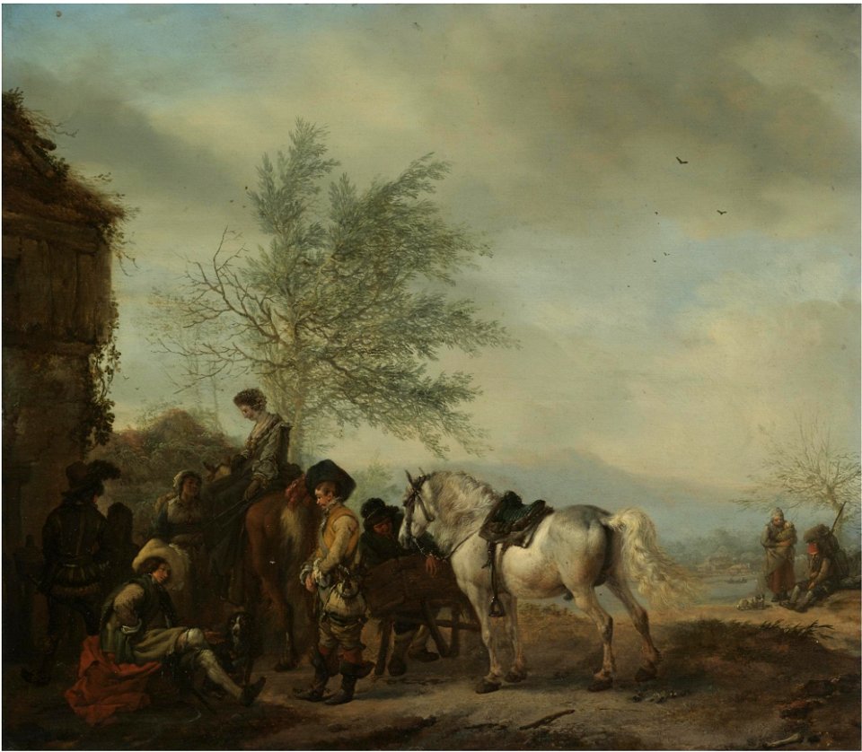 Philips Wouwerman - Riders halting at an Inn L08033-39-lr-1