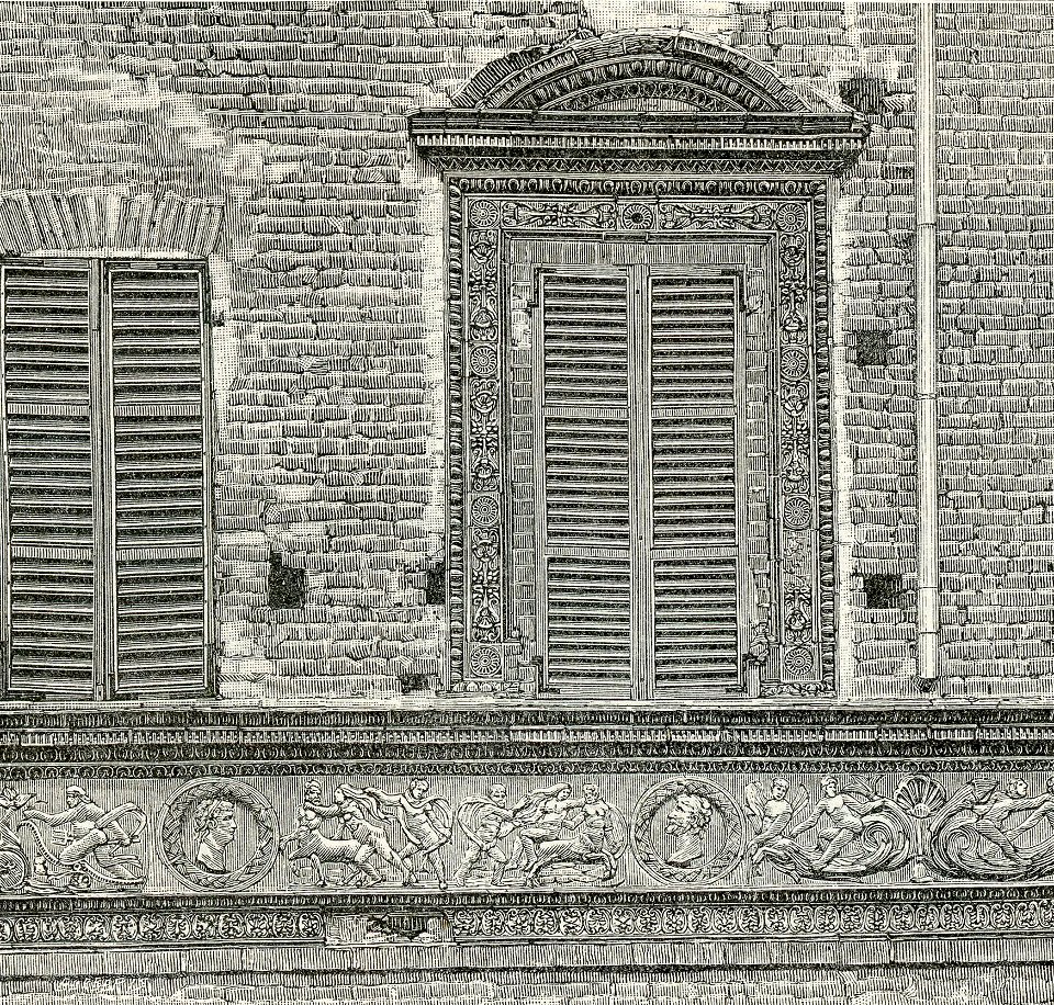 Piacenza una finestra del Palazzo dei Tribunali