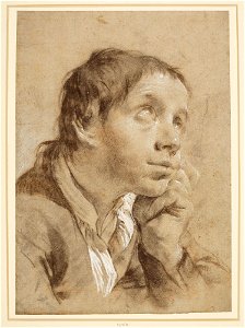 Piazzetta - The head of a boy looking up towards the right c. 1730-50, RCIN 990768