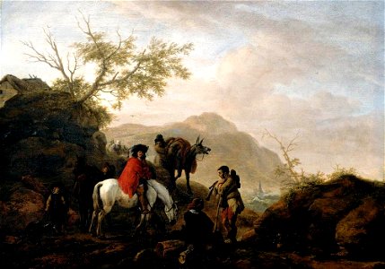 Philips Wouwerman - Scene on a Rocky Road - WGA25884