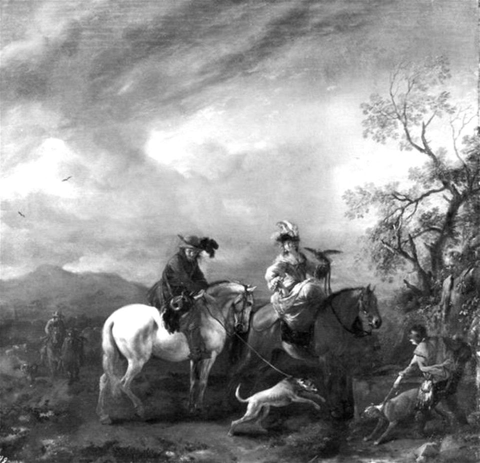 Philips Wouwerman - Landschap met jagers - GK 360 - Museumslandschaft Hessen Kassel