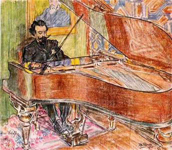 Pianist Dirk Schäfer portrayed by Jan Toorop (1905)