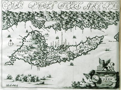 Pianta dell Isola di Corfu con Parte della Grecia - Dapper Olfert - 1688