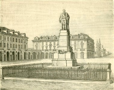 Piazza Vittorio Emanuele II e Monumento a Giuseppe Barbaroux in Cuneo