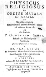 Physicus Religiosus Weißenau 1685