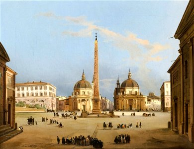 Piazza del Popolo (Ippolito Caffi)