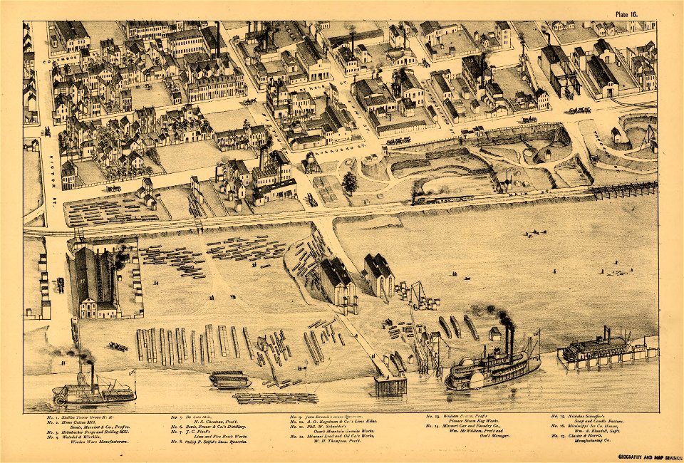 Pictorial St. Louis, the great metropolis of the Mississippi valley; a topographical survey drawn in perspective A.D. 1875, LOC rc01001392-20