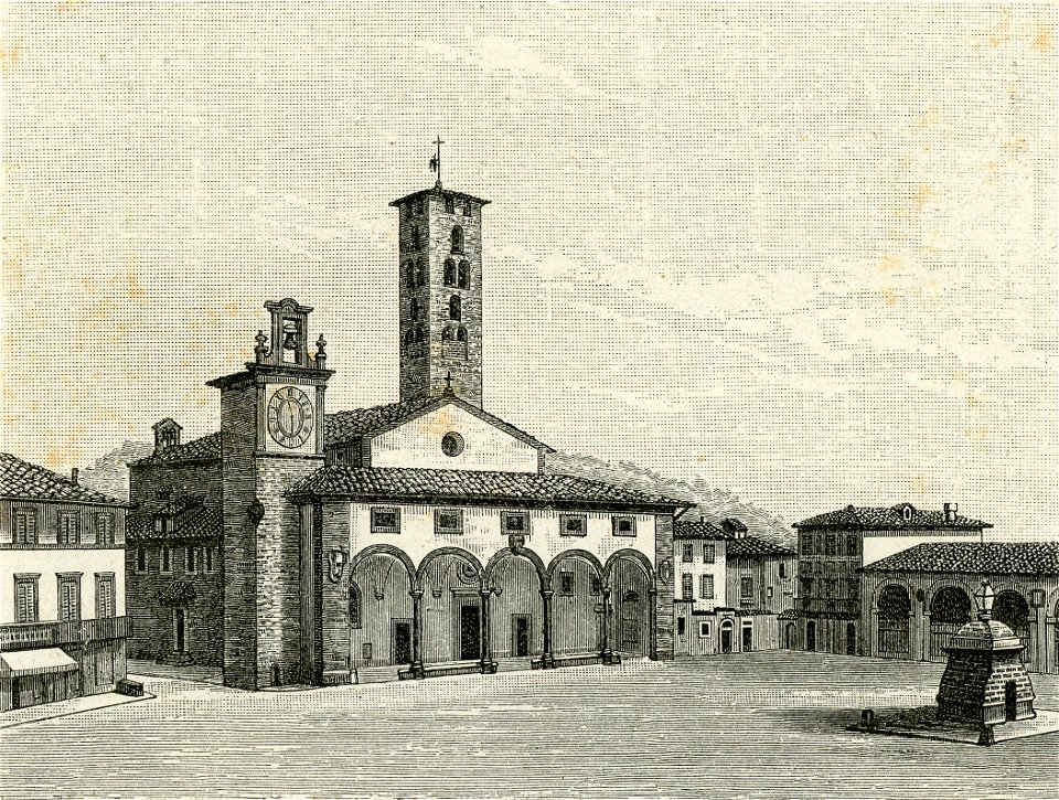 Piazza e chiesa del villaggio di Impruneta