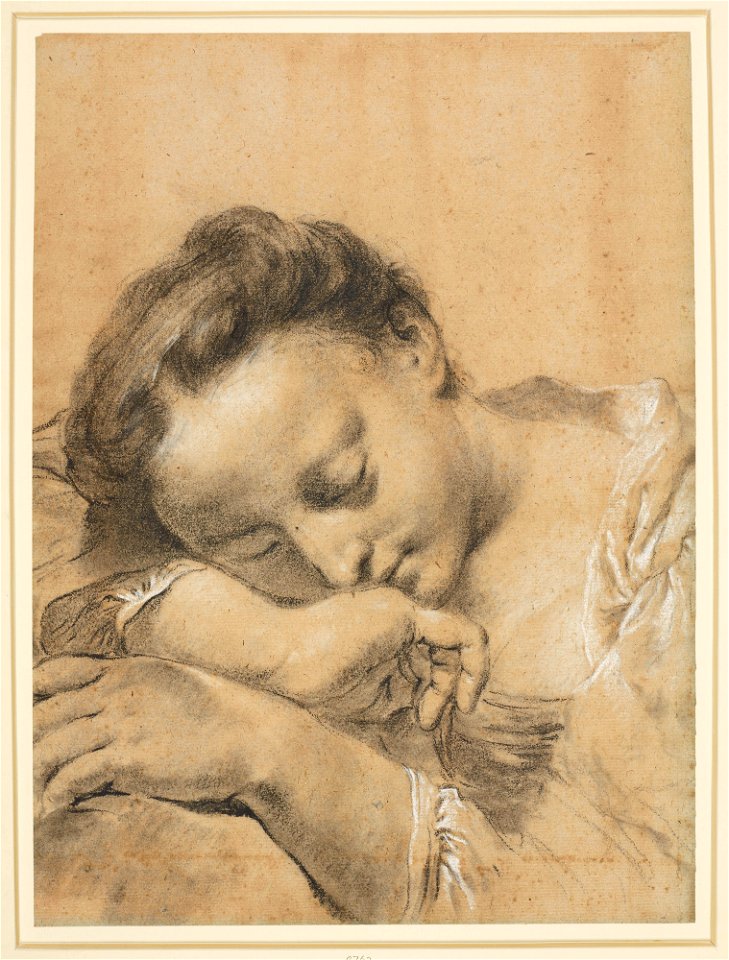 Piazzetta - A sleeping girl c. 1730 - c. 1750, RCIN 990762