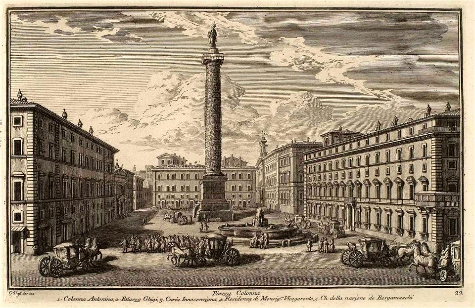Piazza Colonna - Plate 022 - Giuseppe Vasi
