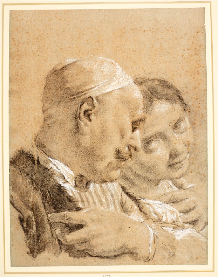 Piazzetta - Heads of an old man and a girl c. 1730 - c. 1750, RCIN 990759