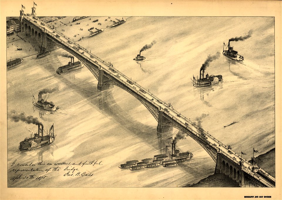 Pictorial St. Louis, the great metropolis of the Mississippi valley; a topographical survey drawn in perspective A.D. 1875, LOC rc01001392-1