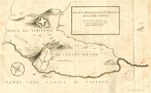 Pianta della Città, e Fortezza di Castel Nuovo, Descritta da NN Come si troua al presente, nell'anno MDCLXXXIV - Coronelli Vincenzo - 1687
