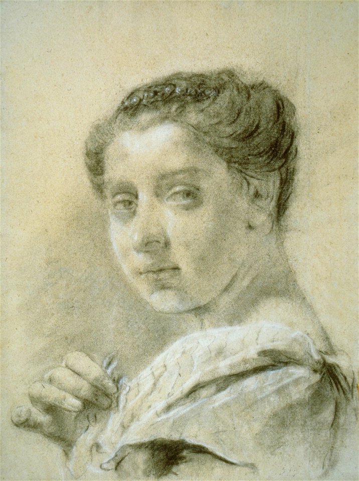 Piazzetta - Portrait of a Young Woman, c. 1730, 1971.332. Free illustration for personal and commercial use.
