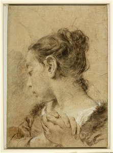 Piazzetta - A girl in contemplation c. 1730-50, RCIN 990764. Free illustration for personal and commercial use.