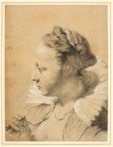 Piazzetta - The head of a woman in a ruff c. 1730-50, RCIN 990765
