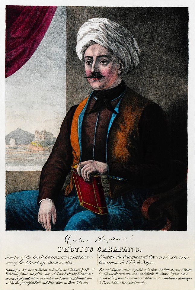 Photius Carapano Senator of the Greek Government in 1822 Governor of the island of Naxia in 1824 - Friedel Adam De - 1830