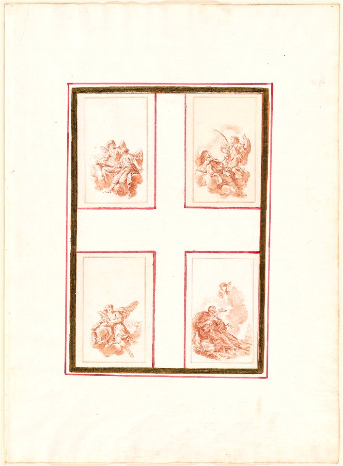 Piazzetta - Four Sketches of Saints and Angels, 1961.1210