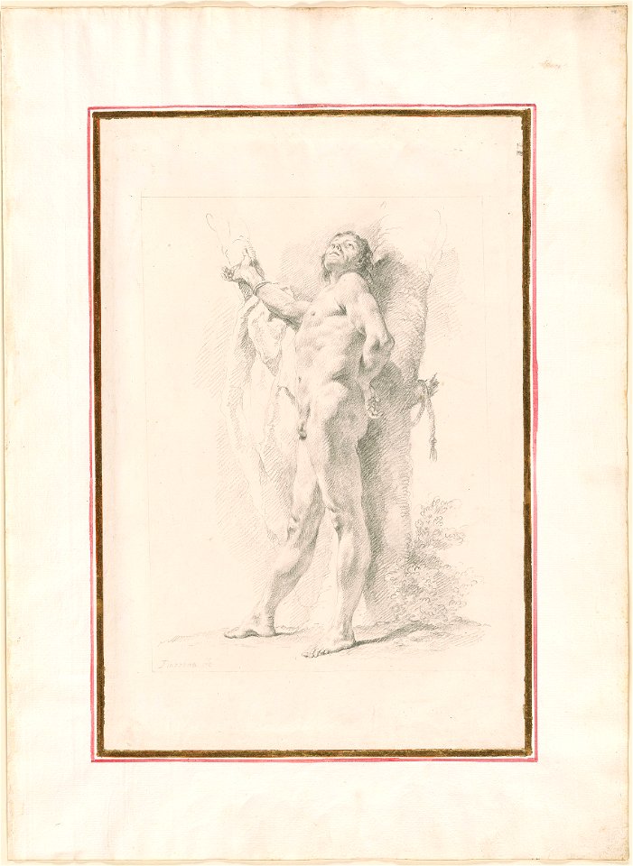 Piazzetta - Male Nude Leaning Against a Tree, 1961.1248