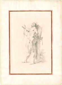 Piazzetta - Male Nude Leaning Against a Tree, 1961.1248